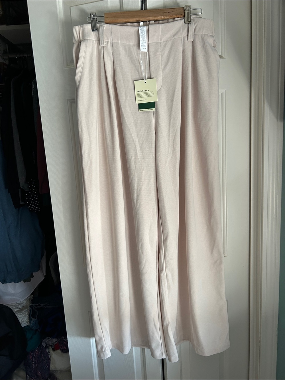 Halara Flex™ High Waisted Pocket Wide Leg Waffle Work Pants XL Oat